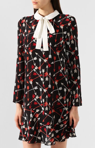 Платье с принтом REDVALENTINO черного цвета по цене 57250 руб., арт. SR3VAF08/4AL, фото 3 Платье с принтом REDVALENTINO, арт. SR3VAF08/4AL, фото 3