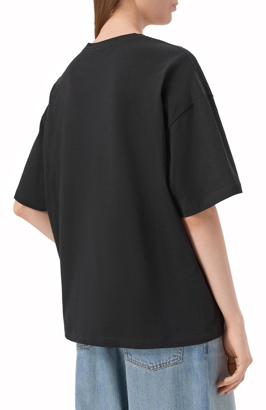 Хлопковая футболка MSGM 3942MDM105N/257798 Чёрный  3942MDM105N/257798 Фото 4