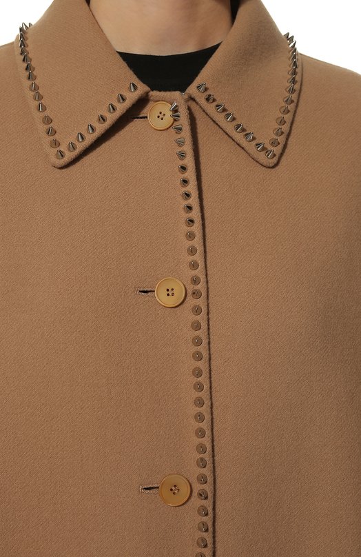 Шерстяное пальто Miu Miu MS1891-1Z75-F0040 Бежевый  MS1891-1Z75-F0040 Фото 5