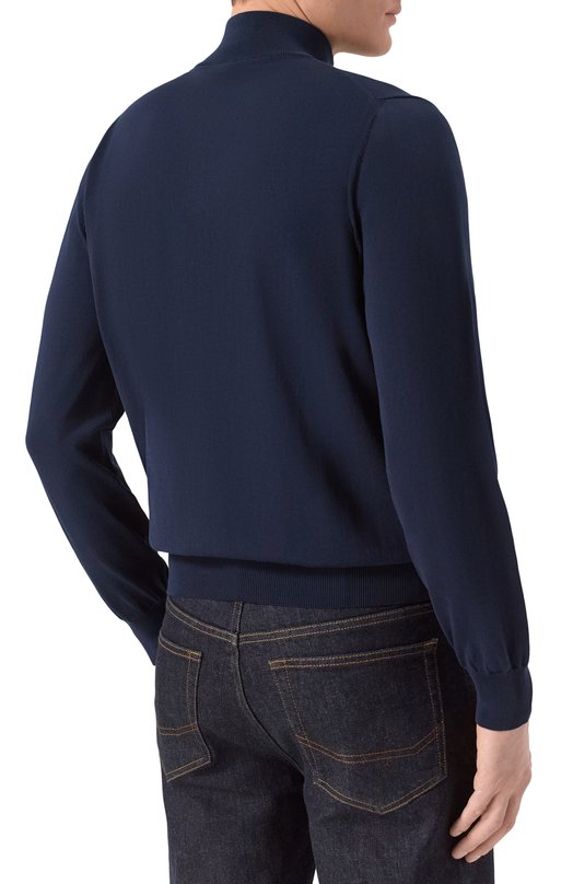 Хлопковый джемпер Canali C0015/MK02459 Синий  C0015/MK02459 Фото 4