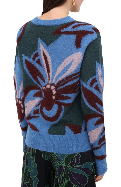 Шерстяной свитер DRIES VAN NOTEN синего цвета по цене 52250 руб., арт. 202-31209-1710, фото 4 Шерстяной свитер DRIES VAN NOTEN, арт. 202-31209-1710, фото 4