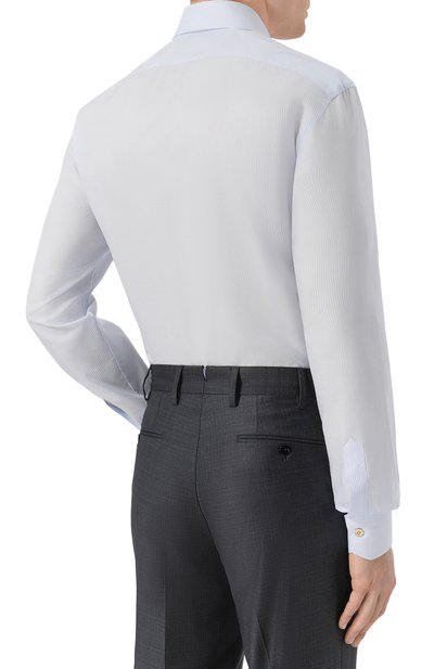 Хлопковая сорочка KITON светло-голубого цвета по цене 76300 руб., арт. UCCH0948611, фото 4 Хлопковая сорочка KITON, арт. UCCH0948611, фото 4