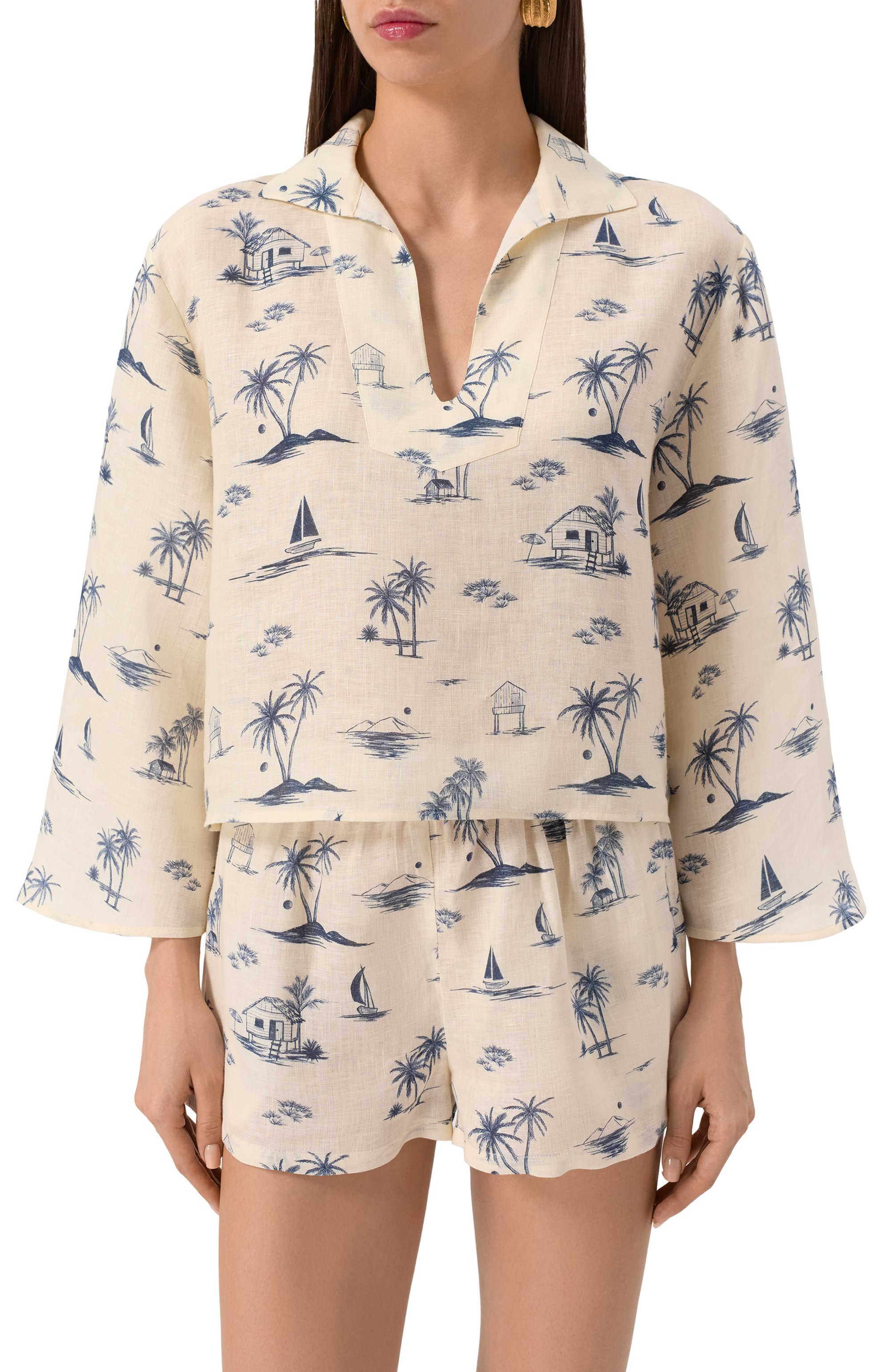 Льняная блузка MANEBI, арт. L81FJ, фото 3