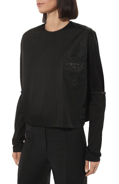 Топ PRADA черного цвета по цене 115000 руб., арт. 134620-1XBH-F0002-202, фото 3 Топ PRADA, арт. 134620-1XBH-F0002-202, фото 3