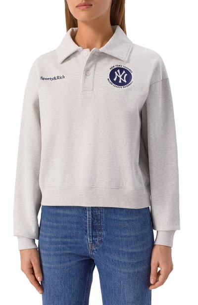 Хлопковое поло sporty & rich x '47 & the new york yankees SPORTY AND RICH, арт. ST072623659GY03, фото 3