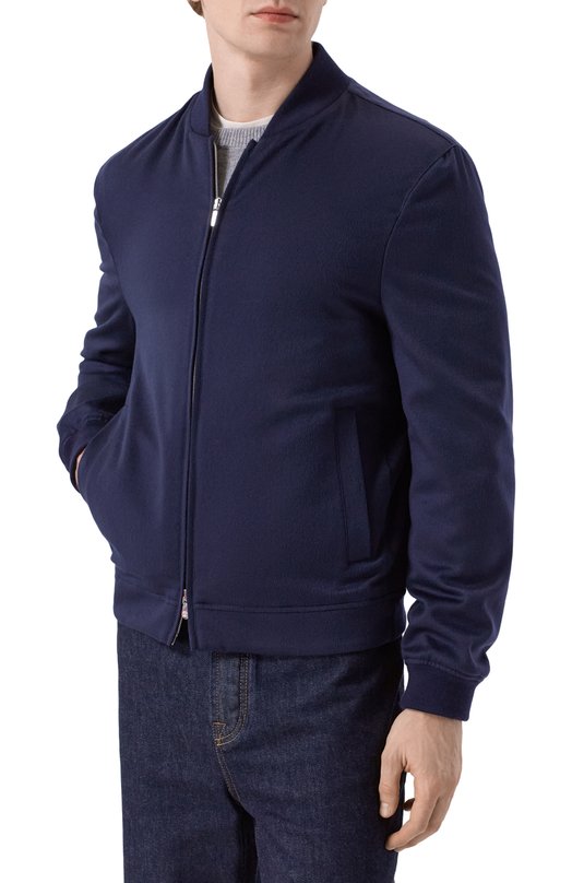 Кашемировый бомбер Brunello Cucinelli MV4216550 Синий  MV4216550 Фото 3