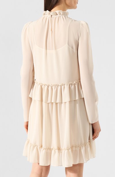 Платье с оборками SEE BY CHLOÉ бежевого цвета по цене 49400 руб., арт. CHS19SR018025, фото 4 Платье с оборками SEE BY CHLOÉ, арт. CHS19SR018025, фото 4