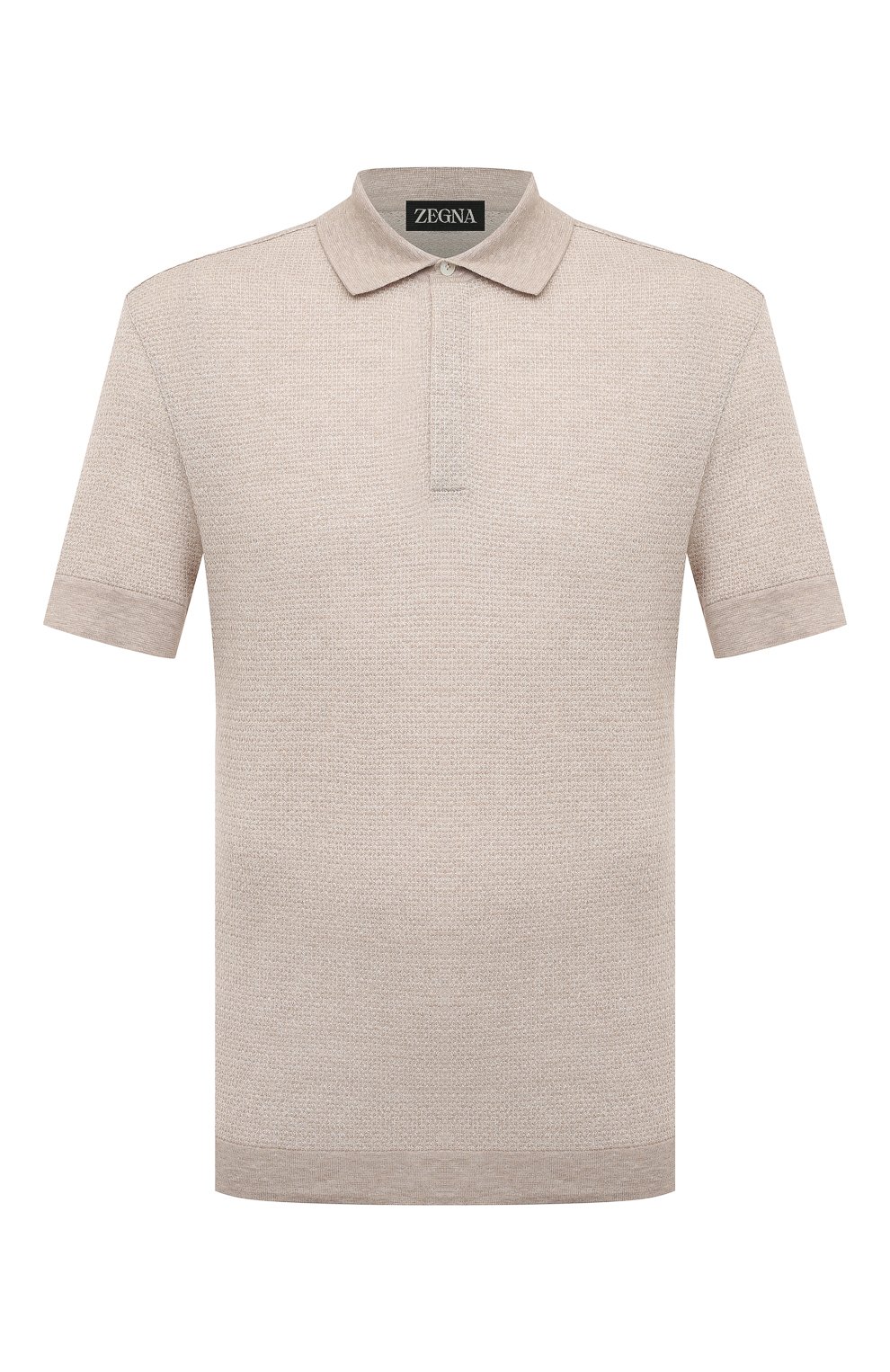Поло из хлопка и льна ZEGNA, арт. UD372A7/D727, фото 1
