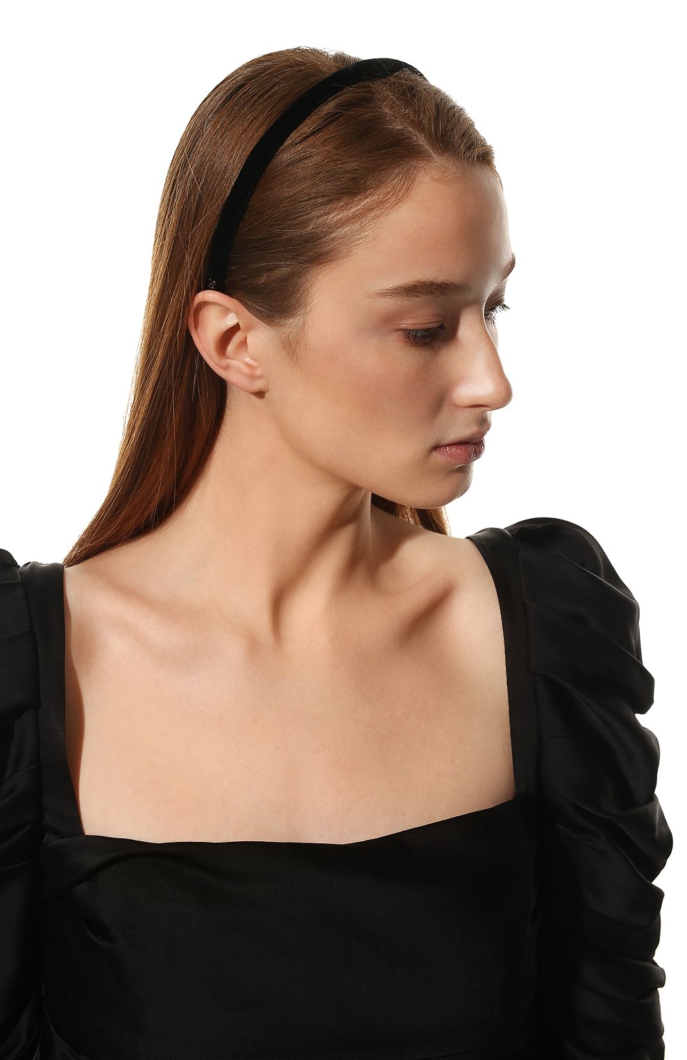 Ободок для волос ALEXANDRE DE PARIS черного цвета по цене 14080 руб., арт. THB-17405-25 K, фото 2 Ободок для волос ALEXANDRE DE PARIS, арт. THB-17405-25 K, фото 2