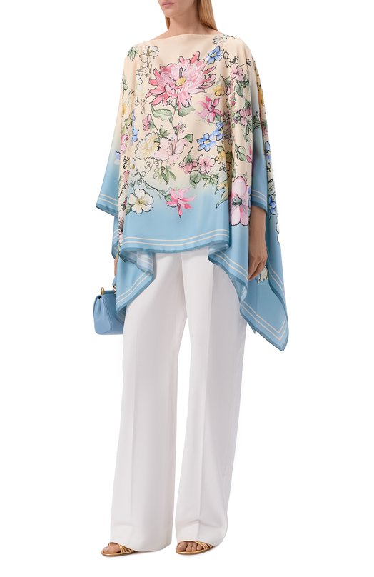 Шелковый топ Elie Saab 710010413 Разноцветный  710010413 Фото 2