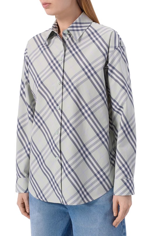 Хлопковая рубашка Burberry 8120512 Серый  8120512 Фото 3
