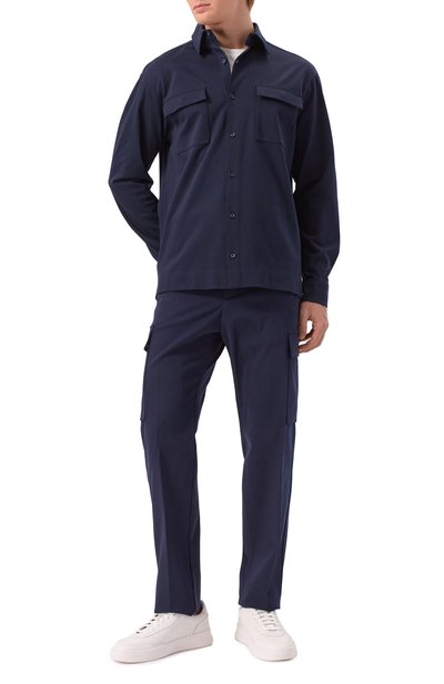 Брюки-карго PAUL&SHARK темно-синего цвета по цене 39950 руб., арт. 25414086/52, фото 2 Брюки-карго PAUL&SHARK, арт. 25414086/52, фото 2