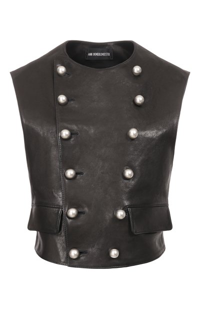 Женский кожаный жилет ANN DEMEULEMEESTER, арт. B0013976/LT137