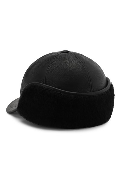 Кожаная бейсболка с отделкой из овчины BURBERRY, арт. 8005519, фото 2