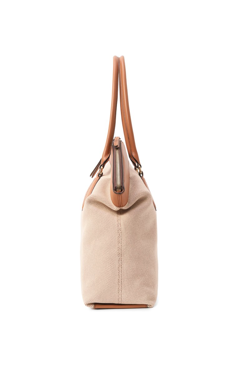 Женская сумка-тоут furla erica xl FURLA светло-бежевого цвета, арт. WB01429/BX3540 | Фото 4 (Размер: large; Материал: Текстиль; Автоматизация ТО: Проставлено; Автоматизация состава: Проставлено)