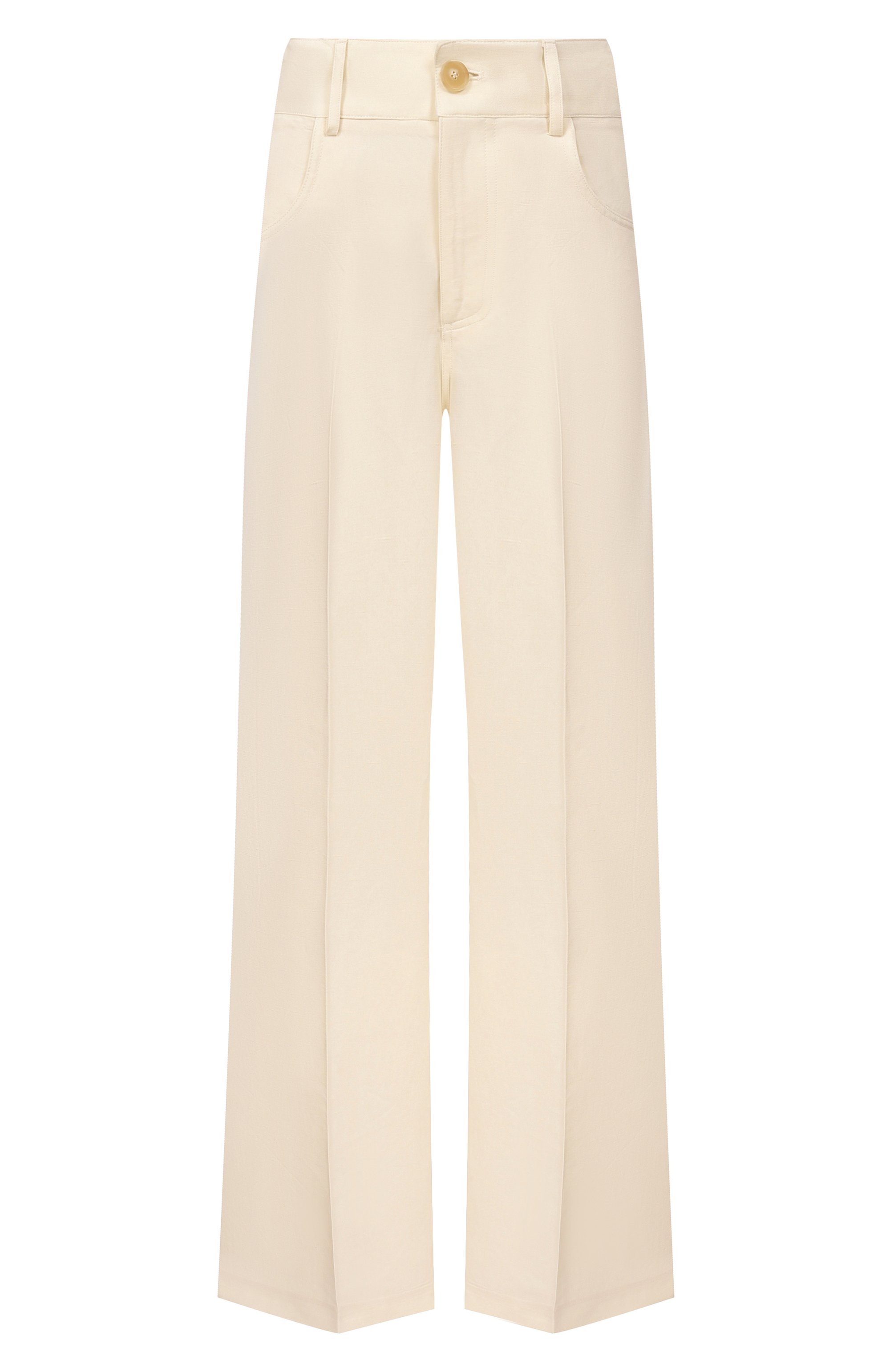 Брюки из вискозы и льна ERIKA CAVALLINI кремового цвета по цене 53900 руб., арт. P6SL02, фото 1 Брюки из вискозы и льна ERIKA CAVALLINI, арт. P6SL02, фото 1