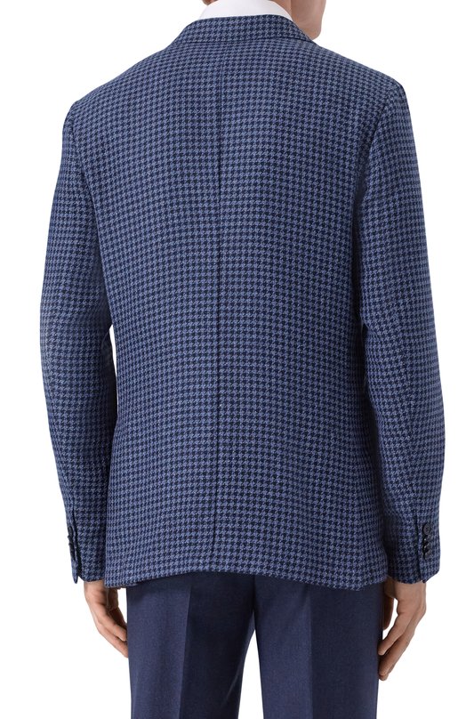Пиджак из шелка и шерсти Zegna 1D7SG0/949703A9 Синий  1D7SG0/949703A9 Фото 5