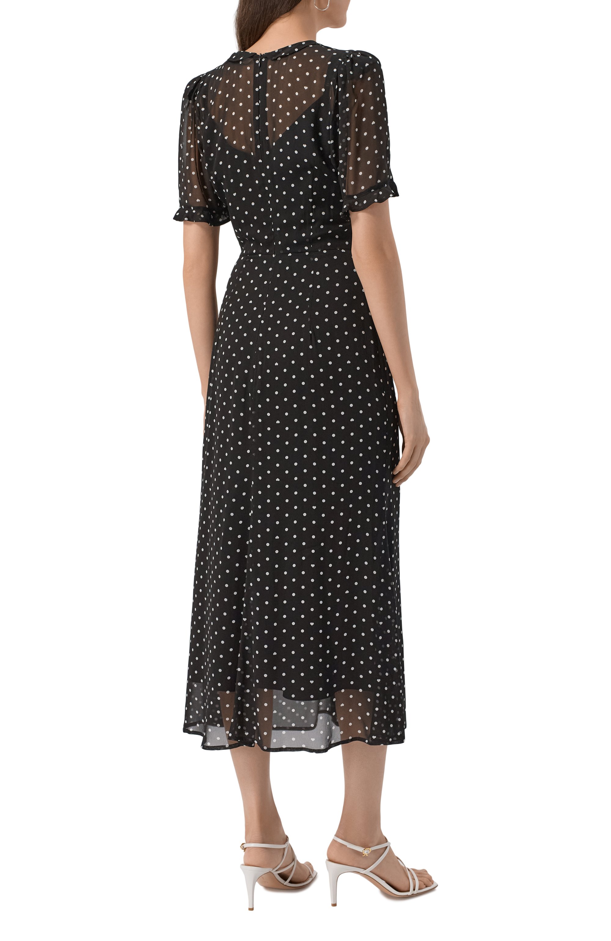 Платье из вискозы ELLYME черно-белого цвета по цене 38900 руб., арт. 00285, фото 4 Платье из вискозы ELLYME, арт. 00285, фото 4