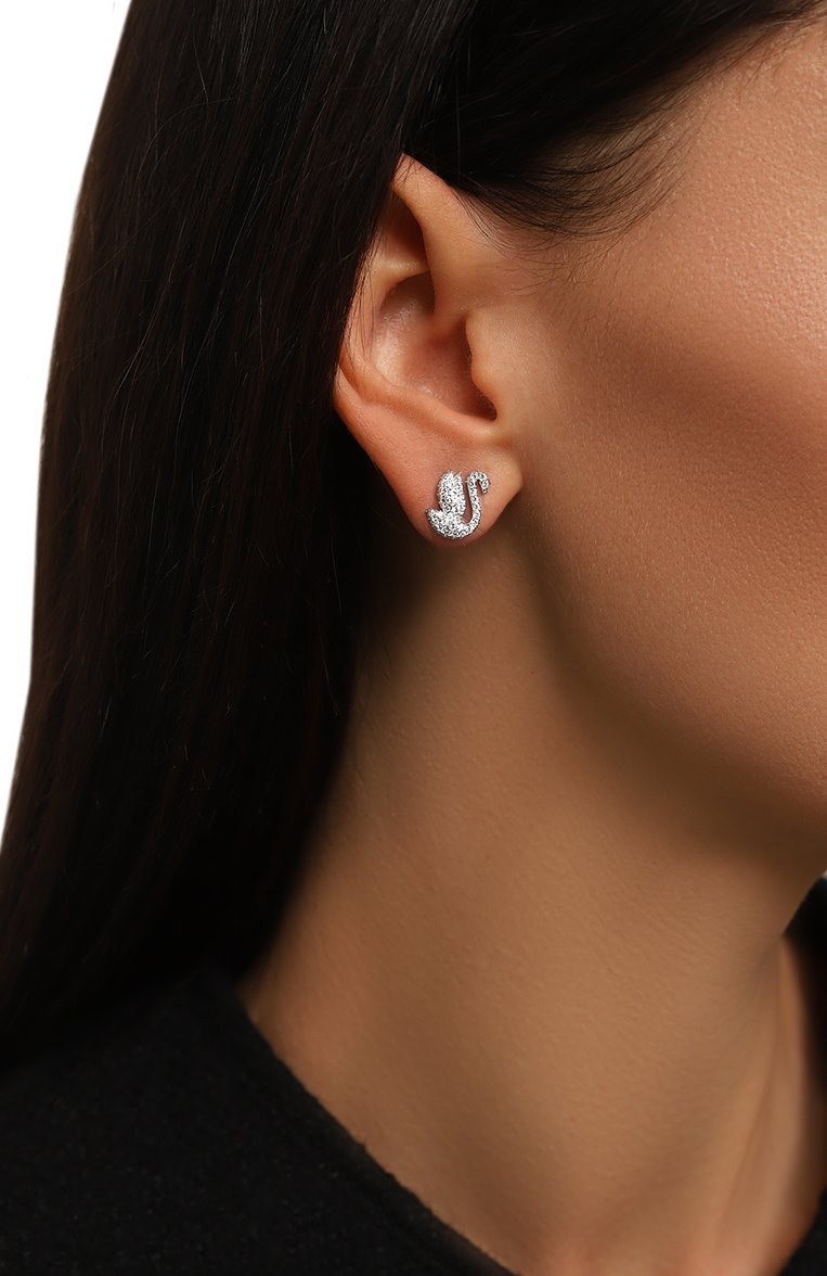 Женские серьги iconic swan SWAROVSKI серебряного цвета, арт. 5647873 | Фото 2 (Региональные ограничения белый список (Axapta Mercury): Не проставлено; Нос: Не проставлено; Материал: Металл, Кристаллы)
