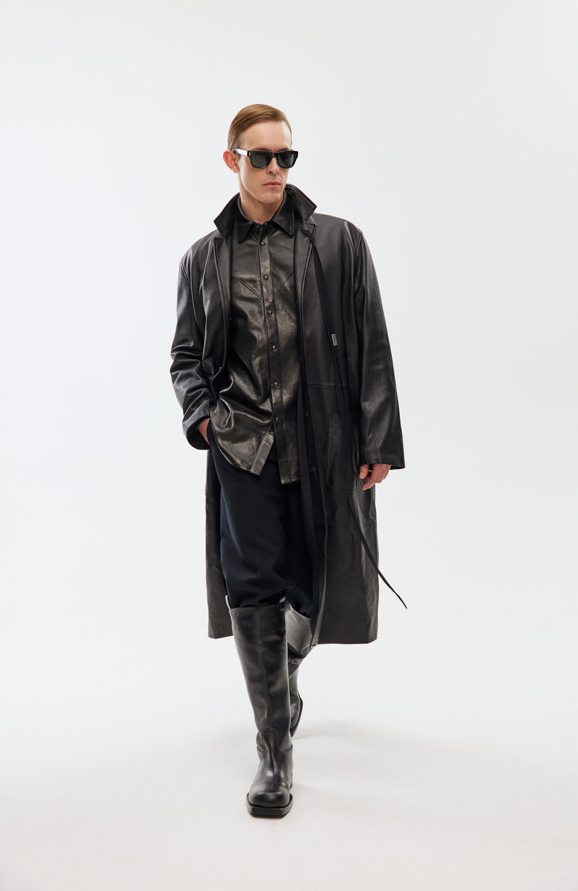 Кожаное пальто ANN DEMEULEMEESTER, арт. B0013107/LT038, фото 6