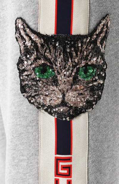 Хлопковые джоггеры с лампасами и декоративной отделкой GUCCI, арт. 502119/X9P79, фото 5