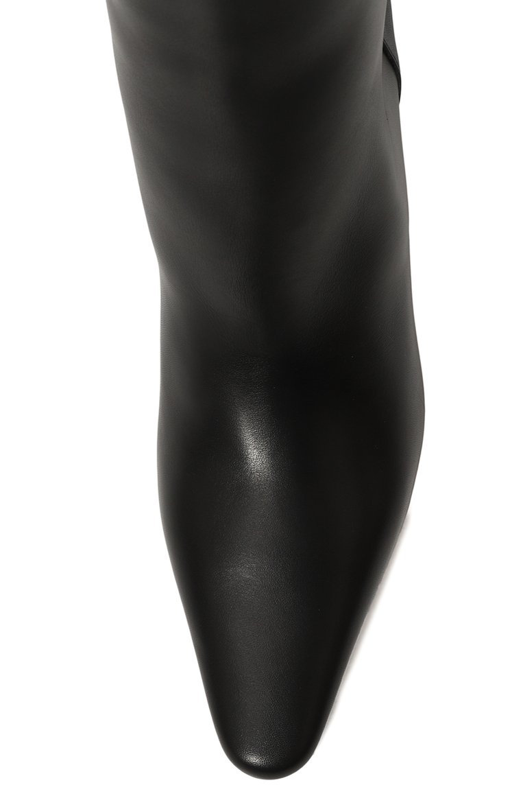 Женские кожаные сапоги les bottes bisou JACQUEMUS черного цвета, арт. 24H243F0150/4323 | Фото 6 (Материал внешний: Натуральная кожа; Подошва: Плоская; Каблук высота: Высокий; Материал внутренний: Натуральная кожа; Высота голенища: Средние; Каблук тип: Фигурный; Материал утеплителя: Без утеплителя)