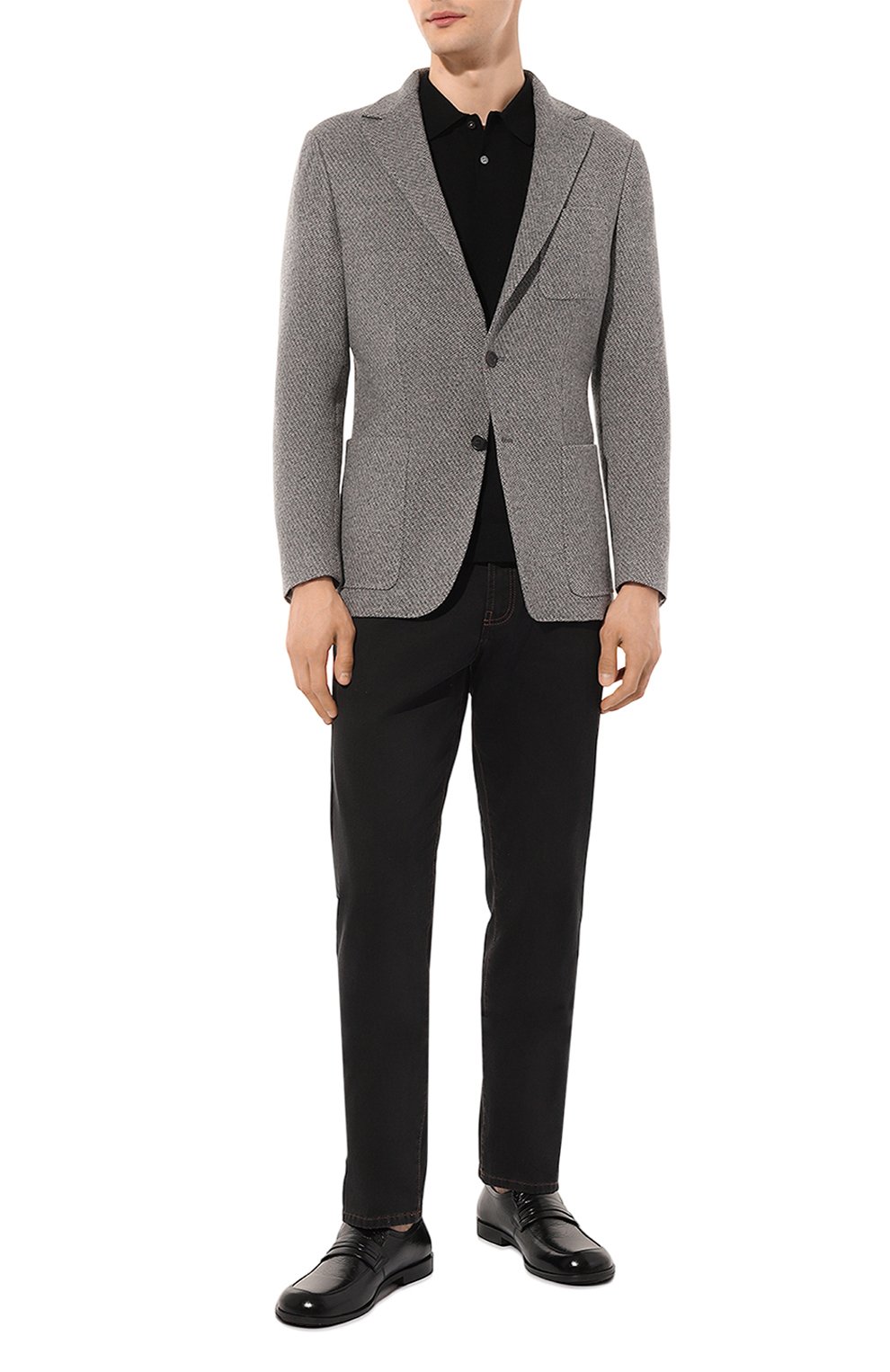 Пиджак из шерсти и хлопка CANALI серого цвета по цене 110500 руб., арт. J0147/JJ02550, фото 2 Пиджак из шерсти и хлопка CANALI, арт. J0147/JJ02550, фото 2