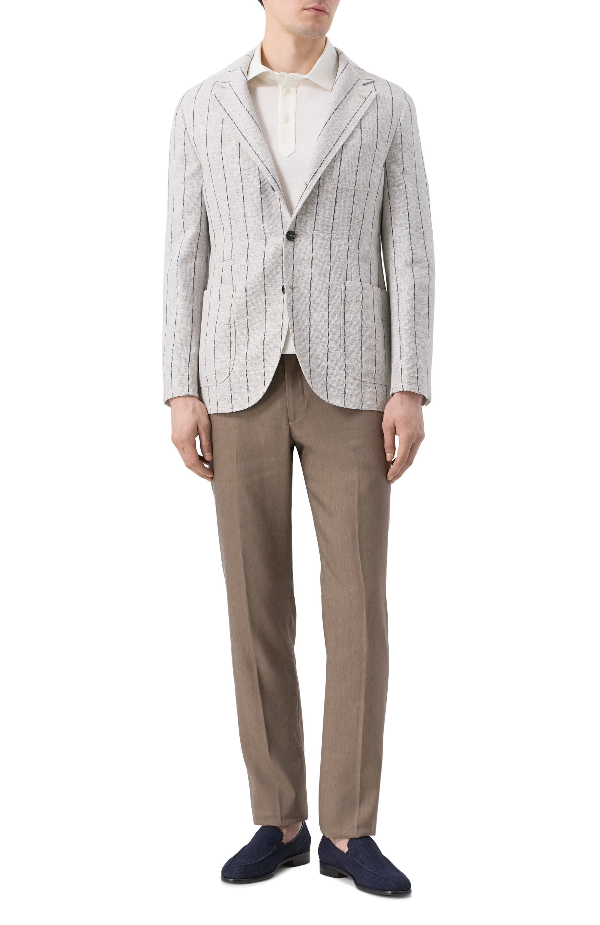 Поло изо льна и хлопка BRUNELLO CUCINELLI, арт. MW8353966, фото 2