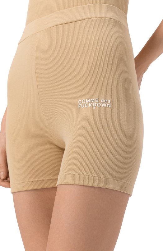 Хлопковые шорты Comme des Fuckdown CFABW01253 Бежевый  CFABW01253 Фото 5