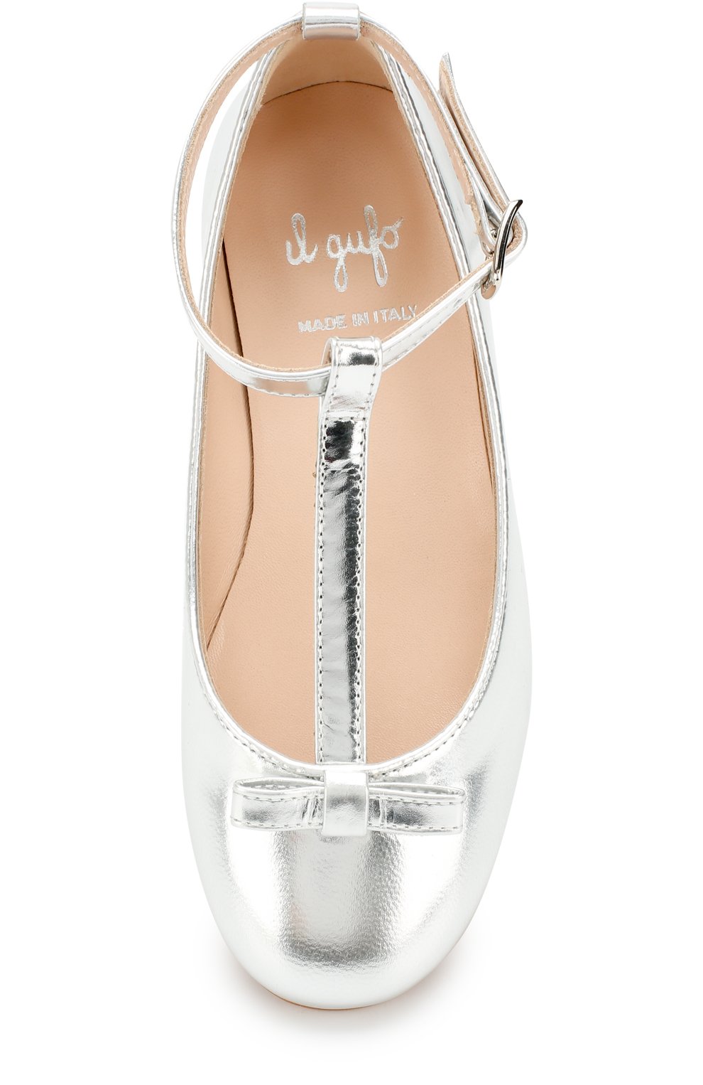 Туфли из металлизированной кожи с бантом на ремешке IL GUFO, арт. G330/SPECCHI0/27-30, фото 4