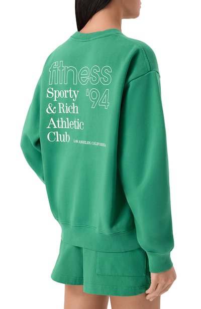 Хлопковый свтшот SPORTY AND RICH, арт. ST09873086GR19, фото 4