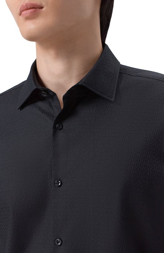 Хлопковая сорочка HUGO 50555295 Чёрный  50555295 Фото 5