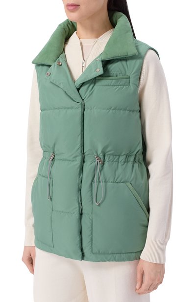 Пуховый жилет KITON светло-зеленого цвета по цене 259500 руб., арт. D61622K0948H05, фото 3 Пуховый жилет KITON, арт. D61622K0948H05, фото 3