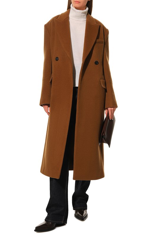 Шерстяное пальто Drae Бежевый, фото 2