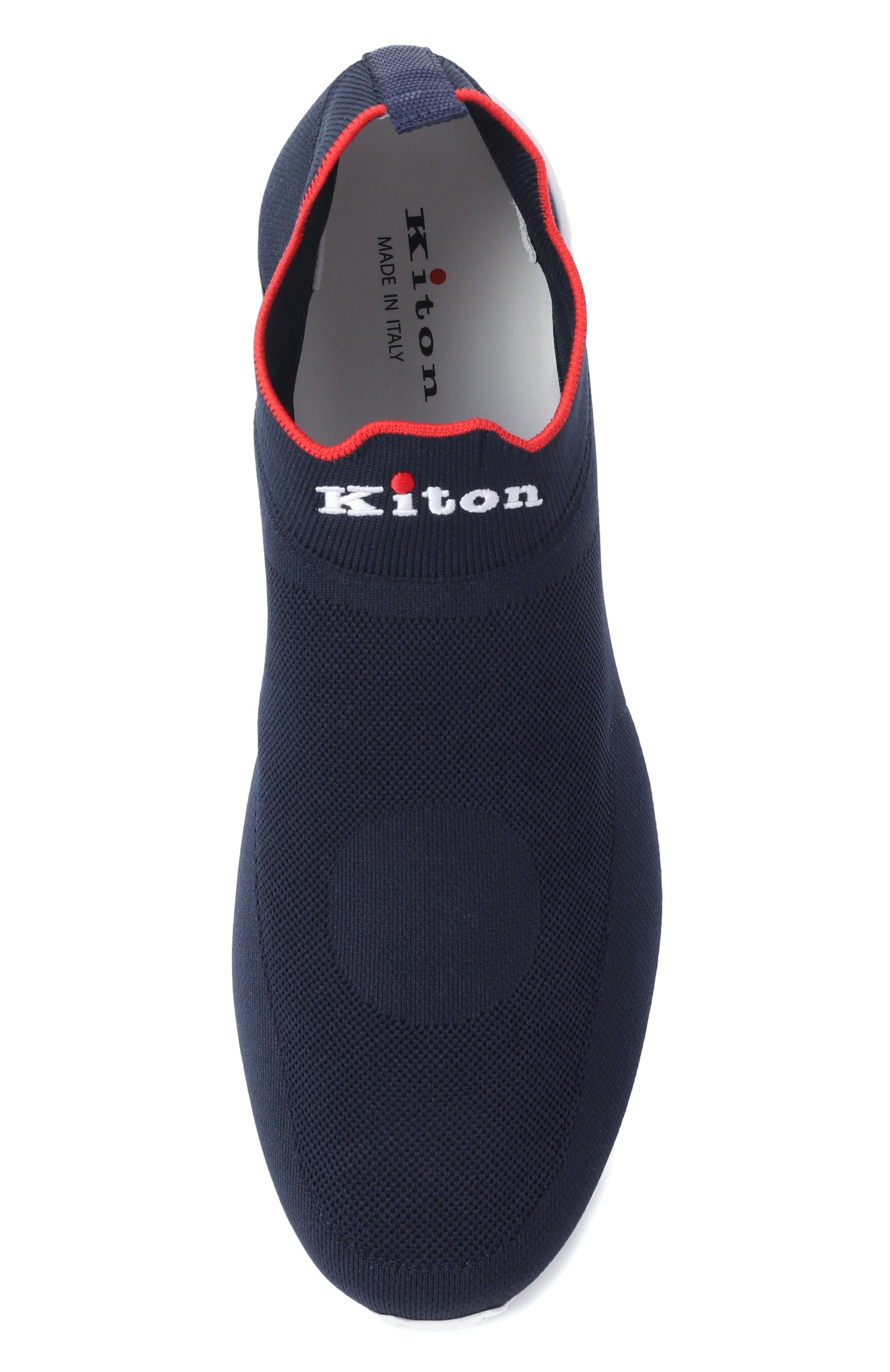 Текстильные кроссовки KITON темно-синего цвета по цене 114500 руб., арт. USSA089N01045, фото 5 Текстильные кроссовки KITON, арт. USSA089N01045, фото 5