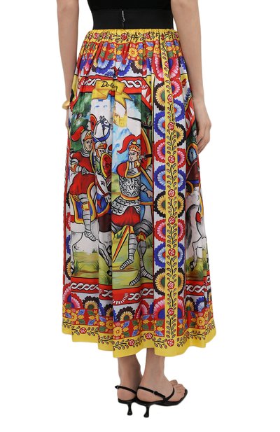 Шелковая юбка DOLCE & GABBANA разноцветного цвета по цене 115500 руб., арт. F4BU6T/GDS12, фото 4 Шелковая юбка DOLCE & GABBANA, арт. F4BU6T/GDS12, фото 4