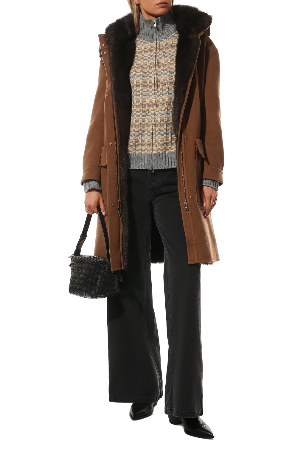 Кашемировое пальто с меховой отделкой LORO PIANA, арт. FAM0329, фото 2