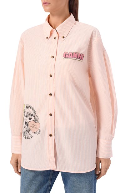 Хлопковая рубашка GANNI, арт. W0898, фото 3