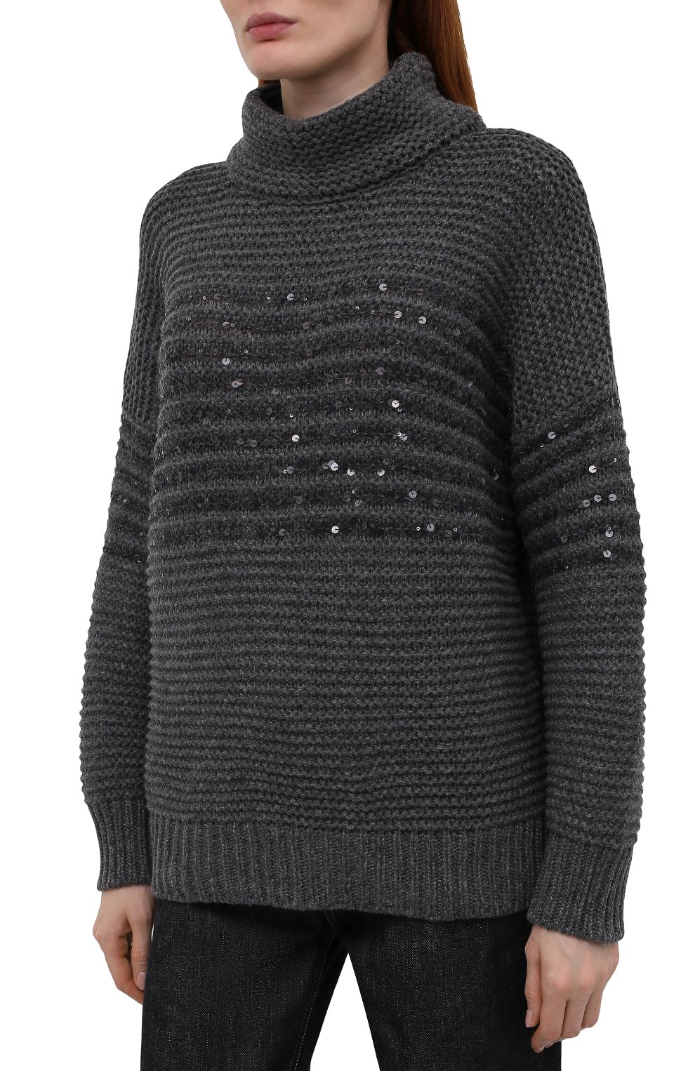 Свитер из шерсти и кашемира BRUNELLO CUCINELLI темно-серого цвета по цене 207000 руб., арт. M6D365904, фото 3 Свитер из шерсти и кашемира BRUNELLO CUCINELLI, арт. M6D365904, фото 3