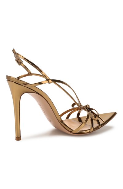 Кожаные босоножки GIANVITO ROSSI золотого цвета по цене 87350 руб., арт. G31687.15RIC.METMEK0, фото 4 Кожаные босоножки GIANVITO ROSSI, арт. G31687.15RIC.METMEK0, фото 4