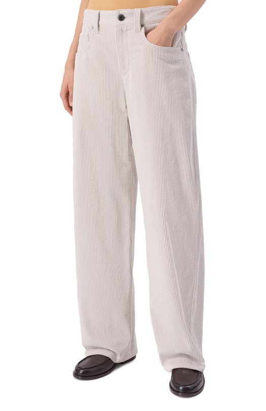 Вельветовые брюки Brunello Cucinelli MB144P9111 Кремовый  MB144P9111 Фото 3