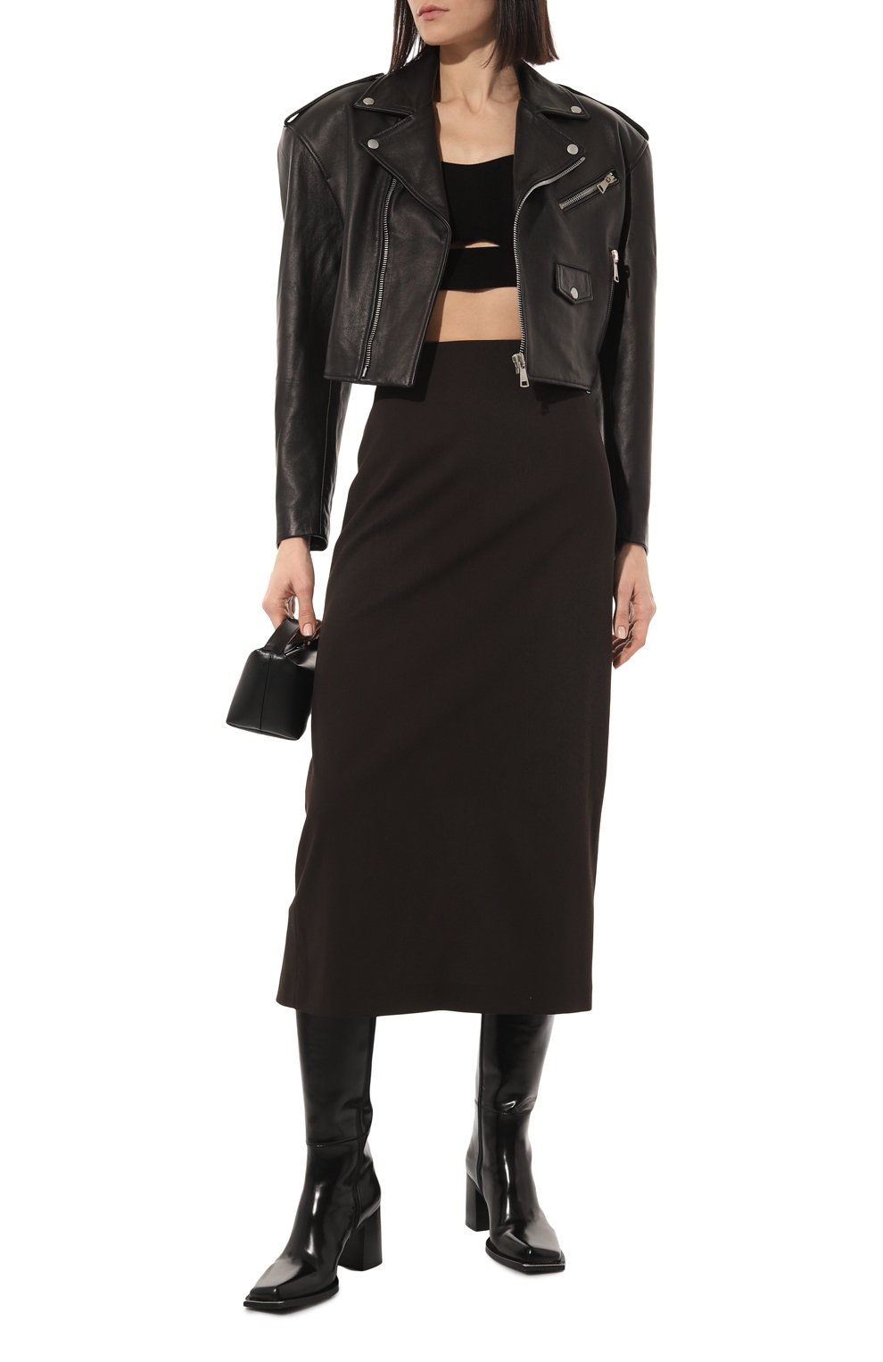 Бра-топ из вискозы AND THE BRAND черного цвета по цене 18760 руб., арт. S23-TP021-1203-900, фото 2 Бра-топ из вискозы AND THE BRAND, арт. S23-TP021-1203-900, фото 2