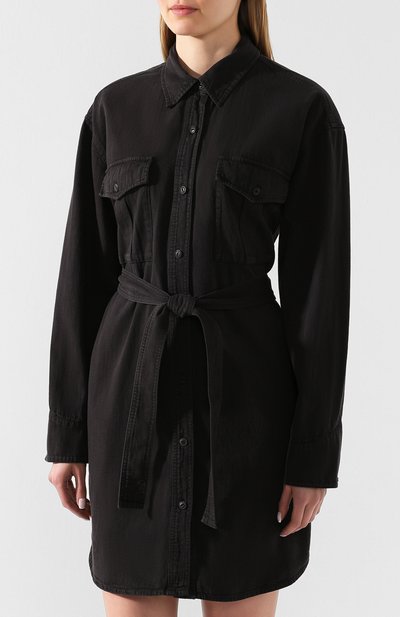 Джинсовое платье RAG AND BONE черного цвета по цене 49950 руб., арт. WCW20S30274B27, фото 3 Джинсовое платье RAG AND BONE, арт. WCW20S30274B27, фото 3