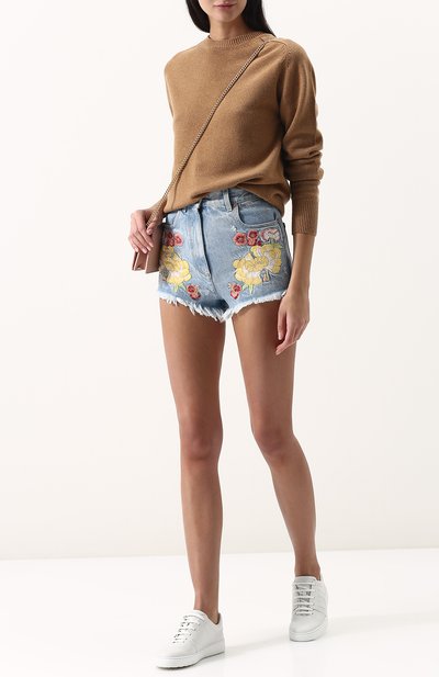 Джинсовые мини-шорты с контрастной вышивкой GUCCI, арт. 502779/XR959, фото 2