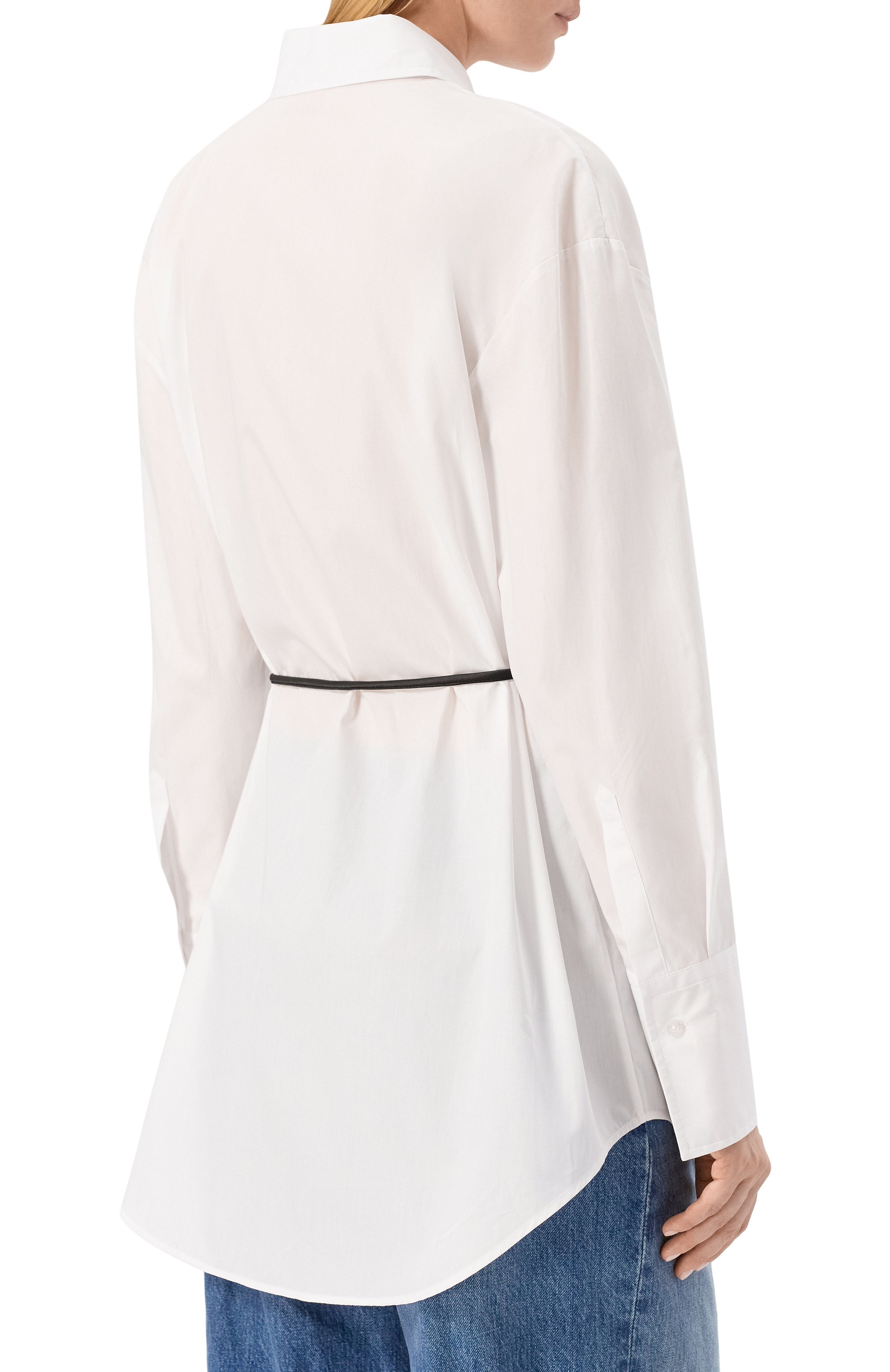 Хлопковая рубашка HUGO белого цвета по цене 22950 руб., арт. 50544553, фото 4 Хлопковая рубашка HUGO, арт. 50544553, фото 4