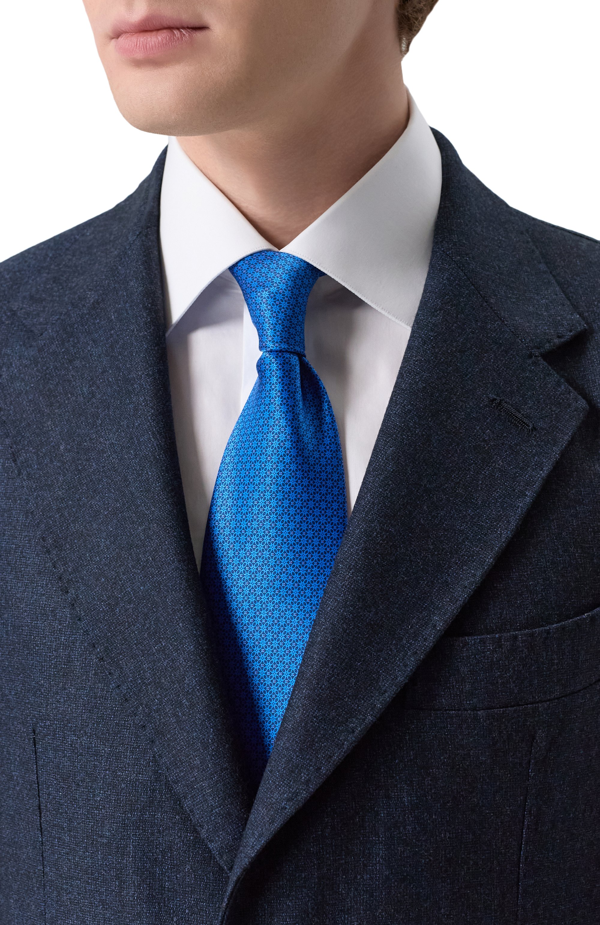 Шелковый галстук STEFANO RICCI синего цвета по цене 34400 руб., арт. CXL/59008, фото 2 Шелковый галстук STEFANO RICCI, арт. CXL/59008, фото 2