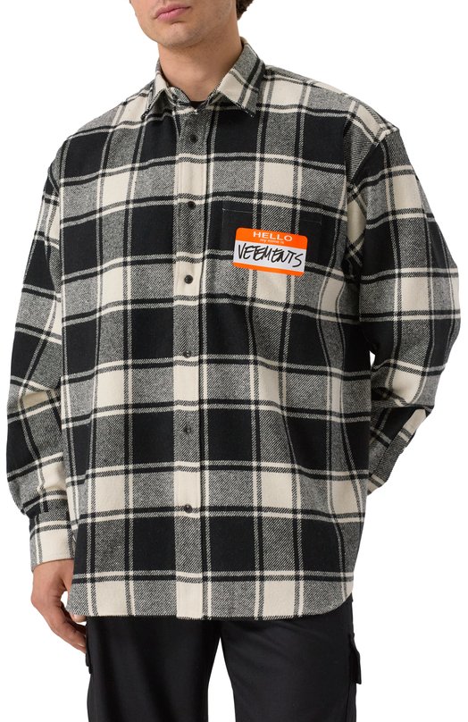 Рубашка VETEMENTS UE54SH420W/1887 FLANNEL Чёрно-белый  UE54SH420W/1887 FLANNEL Фото 3