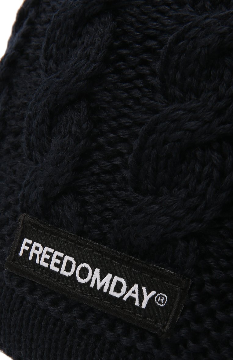 Детского шерстяная шапка FREEDOMDAY темно-синего цвета, арт. IFRJB928AB-805-RF | Фото 3 (Материал: Текстиль, Шерсть, Синтетический материал; Материал сплава: Проставлено; Нос: Не проставлено)