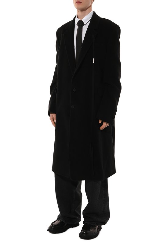 Шерстяное пальто Ann Demeulemeester 2202-M-C001-FA113-099 Чёрный  2202-M-C001-FA113-099 Фото 3