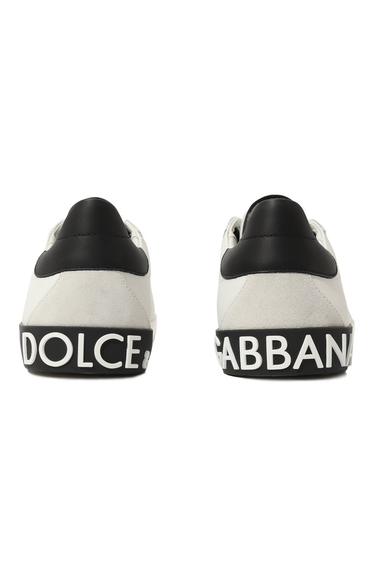 Мужские кожаные кеды portofino DOLCE & GABBANA белого цвета, арт. CS2203/AM779 | Фото 7 (Материал сплава: Проставлено; Материал внутренний: Натуральная кожа, Текстиль; Драгоценные камни: Проставлено; Подошва: Плоская; Стили: Классический; Материал внешний: Натуральная кожа; Кросс-КТ: Низкие; Материал утеплителя: Без утеплителя)